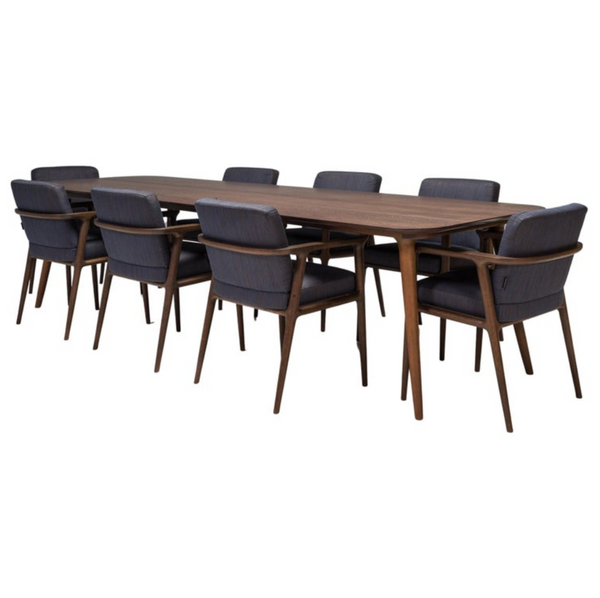 Marcel Wanders for Moooi Zio Wenge Oak Dining Table & Set of 8 Dining Chairs