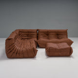 Ligne Roset by Michel Ducaroy Togo Brown Leather Sofa, Set of 4