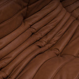 Togo Brown Leather Sofa by Michel Ducaroy for Ligne Roset, Set of 2