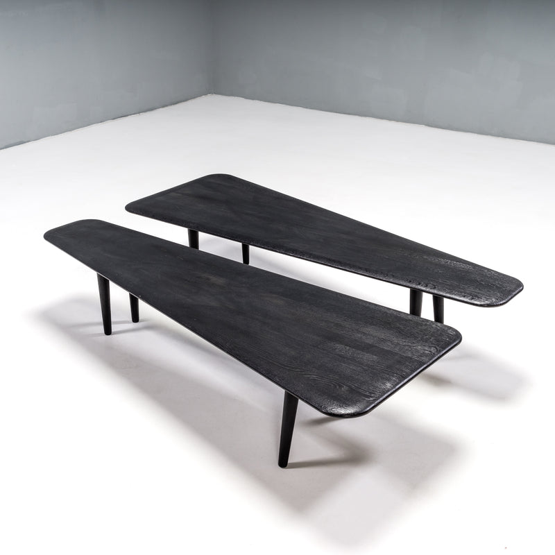 Tom Dixon Low Dark Oak Slab Side Tables, Set of 2