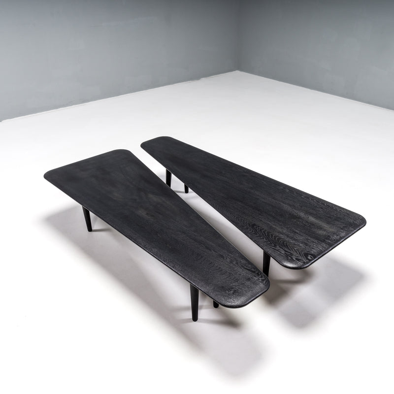 Tom Dixon Low Dark Oak Slab Side Tables, Set of 2