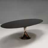 Julian Chichester Dakota Ebonised Oak & Polished Nickel Oval Dining Table