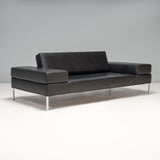 Pietro Arosio for Tacchini Black Leather Happy Hour Sofa