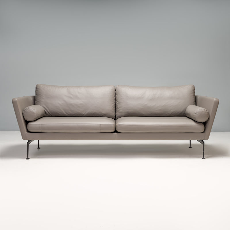 Vitra by Antonio Citterio Grey Leather Suita Three-Seat Sofa, 2021