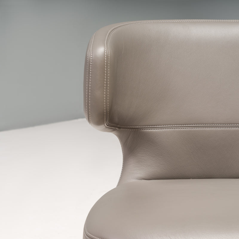 Vitra by Antonio Citterio Petit Repos Grey Leather Chair, Set of 2
