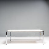 White Glass & Chrome Dining Table