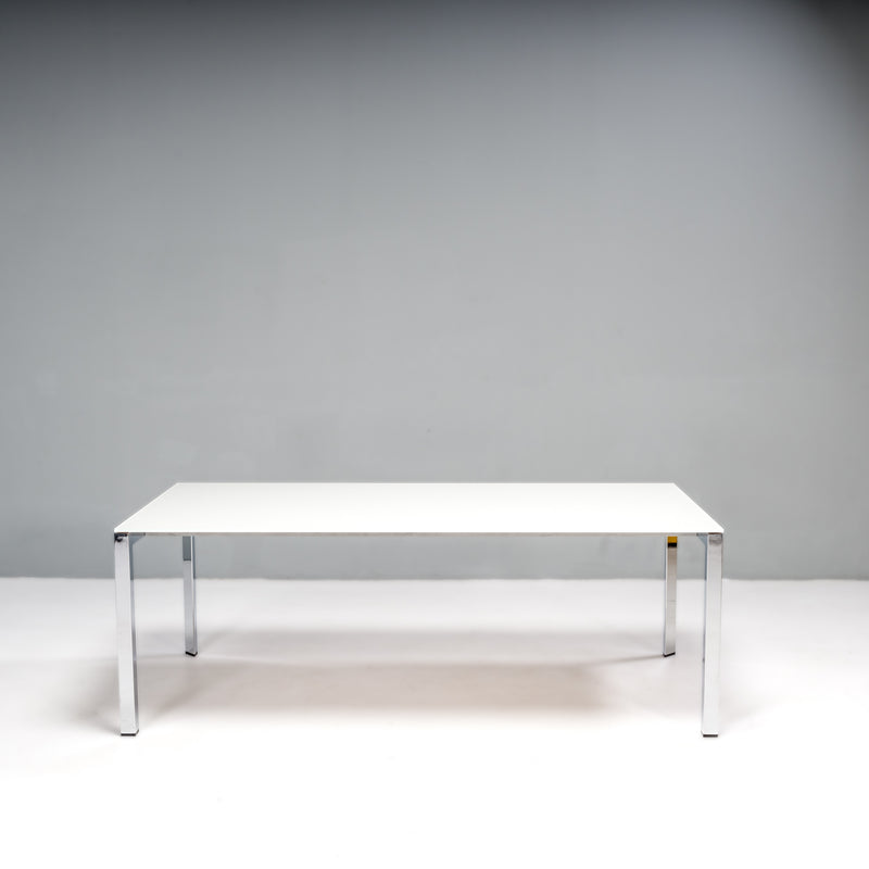 White Glass & Chrome Dining Table