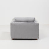 Midcentury Grey and Chrome Frame Armchair in the Style of Milo Baughman