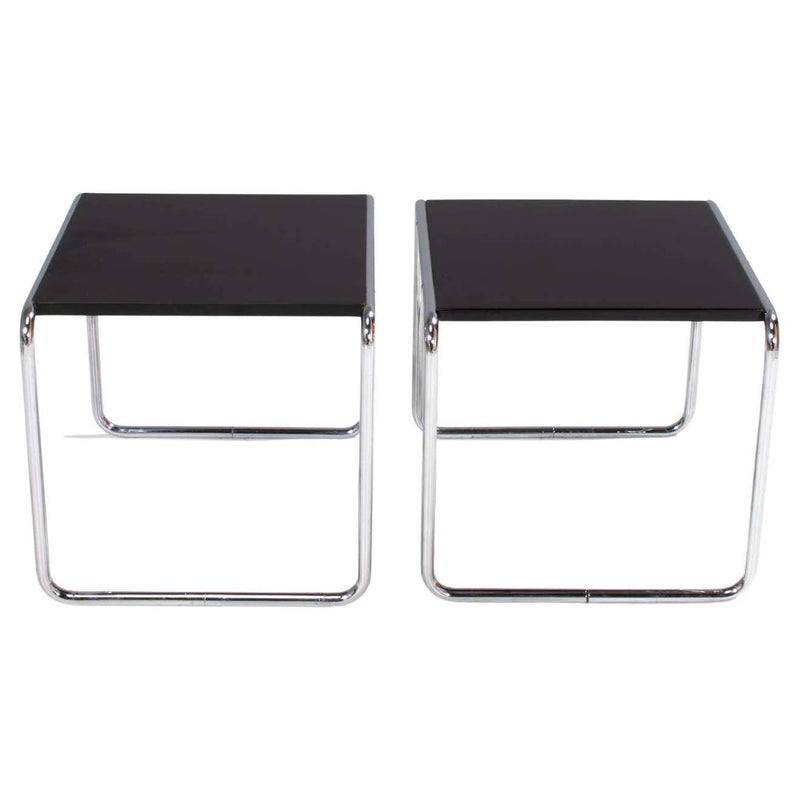 Knoll by Marcel Breuer Black Laccio Side Table, Set of 2