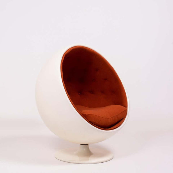 Orange Ball Chair After the Model by Eero Aarnio, Wool and Fibreglass