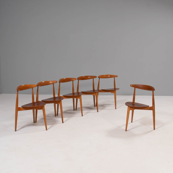 Hans Wegner for Fritz Hansen FH4103 Beech & Teak Heart Chairs @ REHAUS