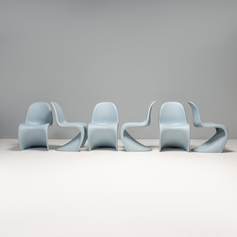 Mid-century Modern Light Blue Panton Chairs by Verner Panton for Vitra, Set of 6