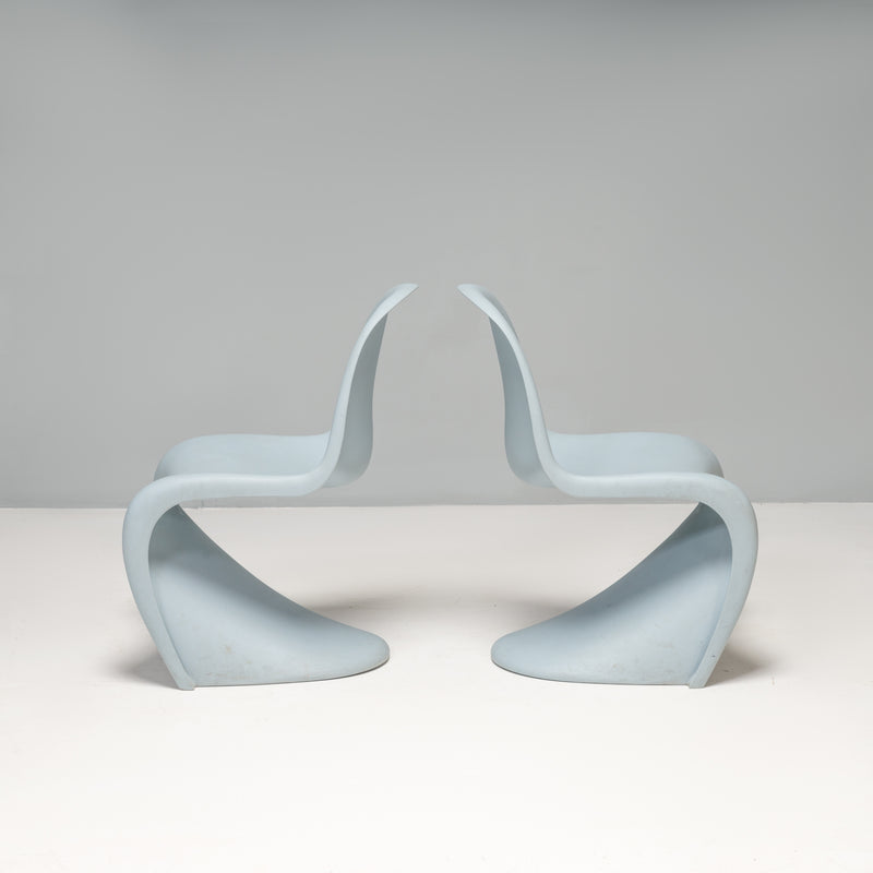 Mid-century Modern Light Blue Panton Chairs by Verner Panton for Vitra, Set of 2