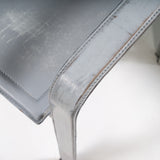 Matteo Grassi Golfo Dei Poeti Grey Leather Dining Chairs, Set of 10