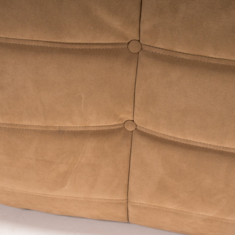 Michel Ducaroy for Ligne Roset Togo 2 Seater Sofa and Corner in Brown Suede