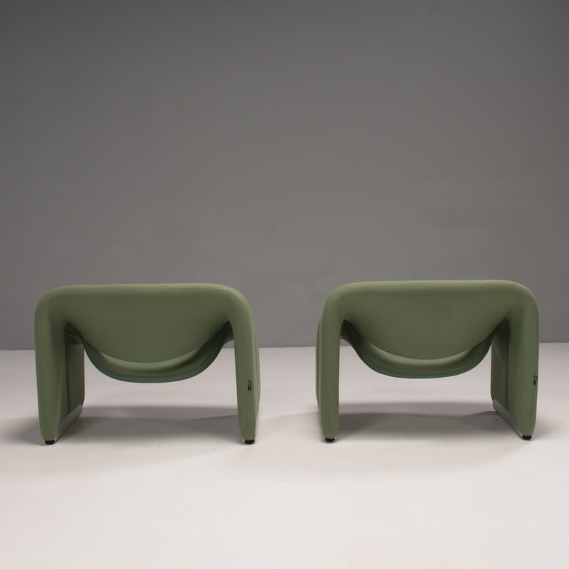 Pierre Paulin by Artifort Pale Green Fabric F598 Groovy Chair, Set of Two