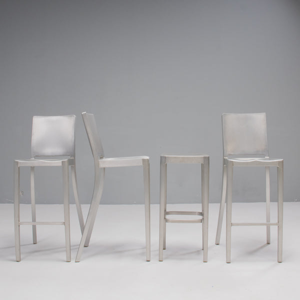 Philippe Starck for Emeco Brushed Aluminium Bar Stools, Set of 4