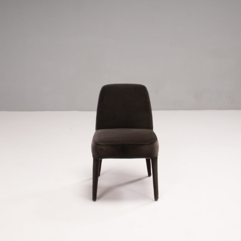 Maxalto B&B Italia by Antonio Citterio Febo Grey Velvet Dining Chairs, Set of 6