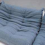 Michel Ducaroy for Ligne Roset Togo 2 Seater Sofa in Baby Blue Bouclé