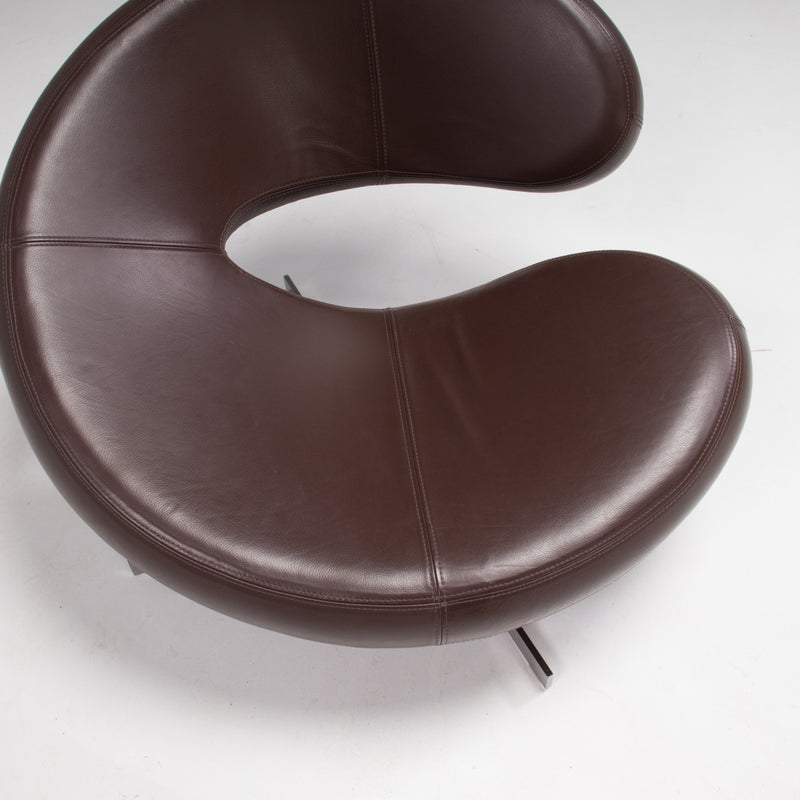 Roche Bobois by Manzoni & Tapinassi Nuage 2 Brown Leather Armchairs, Set of 2