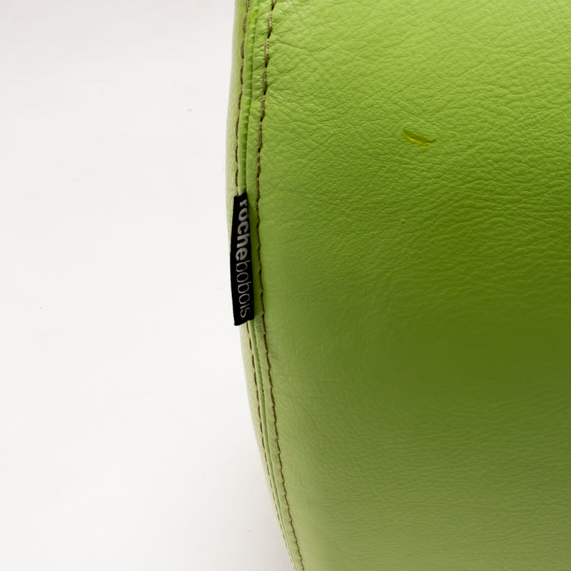 Roche Bobois by Hans Hopfer Virgule Lime Green Leather Swivel Lounge Chair
