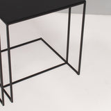 Minotti by Rodolfo Dordoni Leger Black Leather Side Table, Set of Two